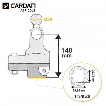 Le modèle de Limiteur à boulon de rupture homocinétique Magdalena 36x89 - 32x106/110 - 1-3/8 Z6 - 3600Nm - HLB31-MAGDALENA