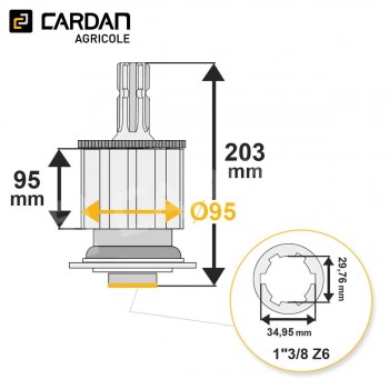 Le modèle de Limiteur à cames en étoile Benzi 1-3/8 Z6 - 1-3/8 Z6 - 1200 Nm - LCPO/4-BENZI