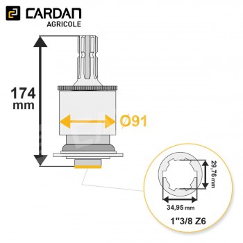 Le modèle de Roue libre Benzi 1-3/8 Z6 - 1-3/8 Z6 - Gauche - RLPORG-BENZI