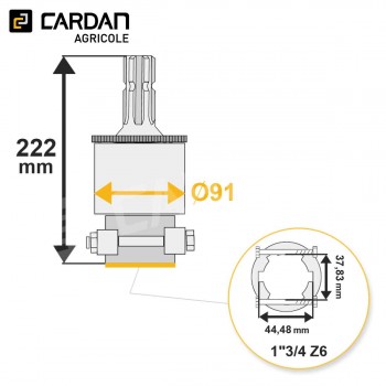 Le modèle de Roue libre Benzi 1-3/8 Z6 - 1-3/4 Z6 - Droite - RLPO9P-BENZI
