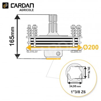 Le modèle de Limiteur à frictions Magdalena 1-3/8 Z6 - 1-3/8 Z6 - 2000Nm - LFPO/4160-MAGDALENA