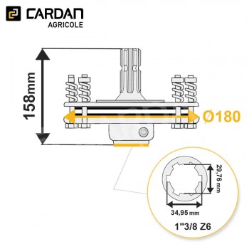Le modèle de Limiteur à frictions Benzi 1-3/8 Z6 - 1-3/8 Z6 - 900Nm - LFPO/2140-BENZI