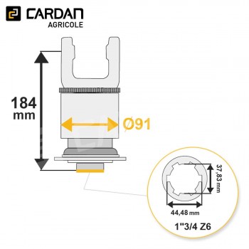 Le modèle de Roue libre Benzi 34x106,5 - 1-3/4 Z6 - Droite - RLC16-BENZI