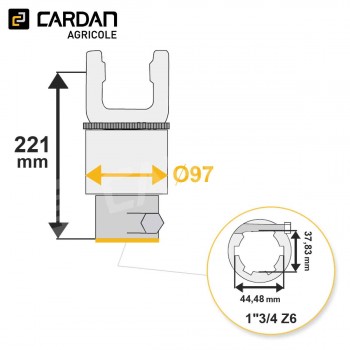 Le modèle de Roue libre série SFT Bondioli 60170N503R - RLRL3/SH-134-6BC/6200-BONDIOLI