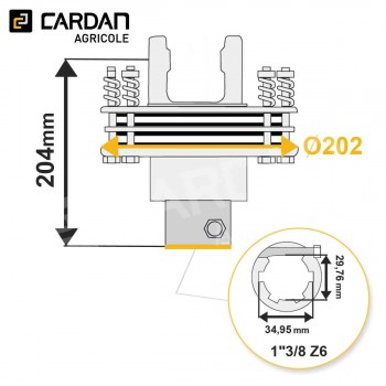 Le modèle de Limiteur à frictions Bondioli série SFT - 667N66203R - LF-FFNV44/SH-1-3/8-6/2600-BONDI
