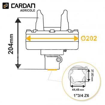 Le modèle de Limiteur à frictions Bondioli série SFT - 658N64304R - LF-FNT44/SH-1-3/4-6/2400-BONDIO