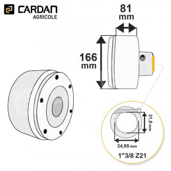 Le modèle de Limiteur auto débrayable à cames Magdalena 1-3/8 Z21 - 1650 Nm - LDC138-21/1650-MAGDALENA