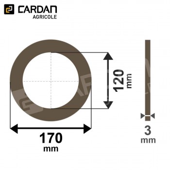 Le modèle de Rondelle de frictions Benzi 170x120x3 - RF170X120X3-BENZI