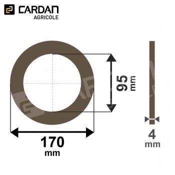 Le modèle de Rondelle de frictions Benzi 170x95x4 - RF170X95X4-BENZI