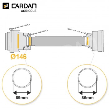 Le modèle de Protecteur de cardan grand angle série SFT S8 BONDIOLI Lg 1210 mm - 30,2x106 tube Free rotation - PRH/SFTS8/1210-BONDIOLI