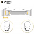 Protecteur de cardan grand angle série SFT S9 BONDIOLI Lg 1210 mm - 30,1x122 tube Free rotation