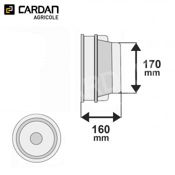 Le modèle de Bol de protection machine BONDIOLI Diam. 170 mm - Lg 160 mm - BP395001720-BONDIOLI