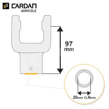 Le modèle de Machoire d'extrémité Magdalena 23,8x61,3 - 22 mm Cl 6 mm - MAL32206-MAGDALENA