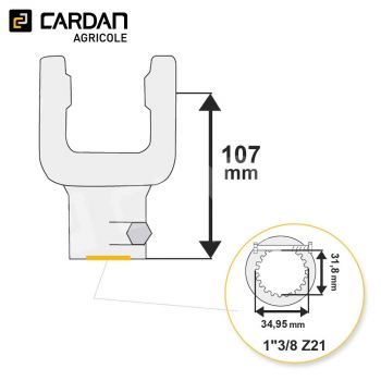 Le modèle de Machoire d'extrémité Walterscheid 21.10.110 1-3/8 Z21 - MAB058S-WALTERSCHEID