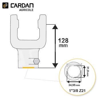 Le modèle de Machoire d'extrémité Walterscheid 26.10.04 (1320805) 1-3/8 Z21 - MAB218S-WALTERSCHEID