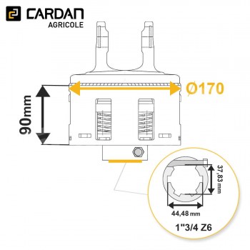 Le modèle de Limiteur à frictions Walterscheid K96/4 56.139.51 / 1101740 - LF199/4170BC-WALTERSCHEID