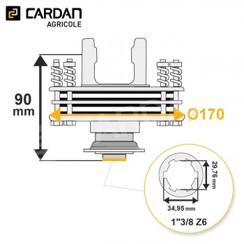 Le modèle de Limiteur à frictions Walterscheid K96/4 56.100.51 / 1181659 - LF19/4170VB-WALTERSCHEID