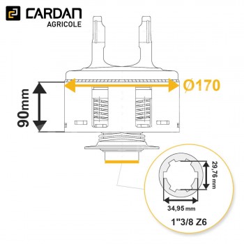 Le modèle de Limiteur à frictions Walterscheid EK96 56.104.50 / 1173336 - LFMP136/2170VB-WALTERSCHEID