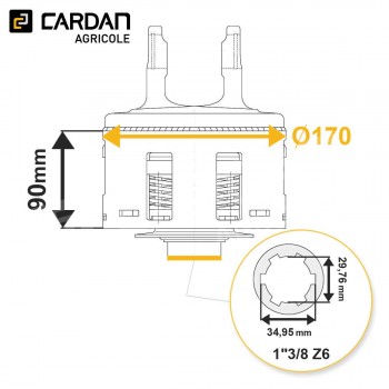 Le modèle de Limiteur à frictions Walterscheid EK96/4 56.129.51 / 1187019 - LFMP136/4170VB-WALTERSCHEID