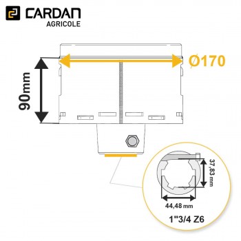 Le modèle de Limiteur à frictions Walterscheid EK96/4 56.144.51 / 1101747 - LFMP1609/4170BC-WALTERSCHEID