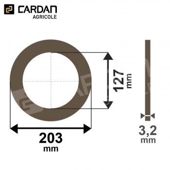 Le modèle de Rondelle de frictions Benzi 203x127x3,2 - RF203X127X3,2-BENZI