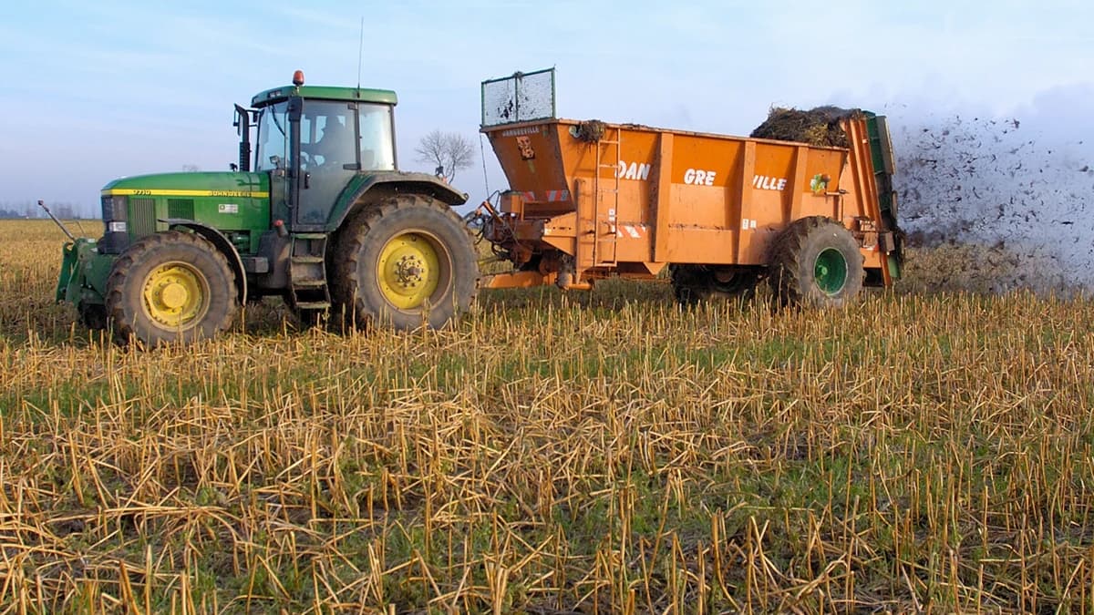 Cardan agricole sur épandeur de fumier